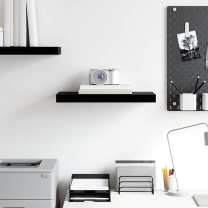 Floating Wall Shelf High Gloss Black 50x23x3.8 cm MDF