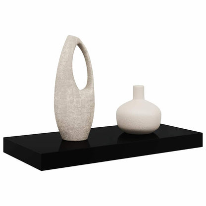 Floating Wall Shelf High Gloss Black 50x23.5x3.8 cm MDF