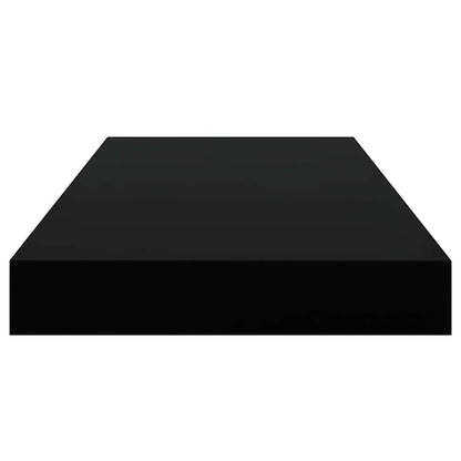 Floating Wall Shelves 2 pcs High Gloss Black 50x23x3.8 cm MDF