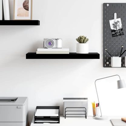 Floating Wall Shelf High Gloss Black 60x23.5x3.8 cm MDF