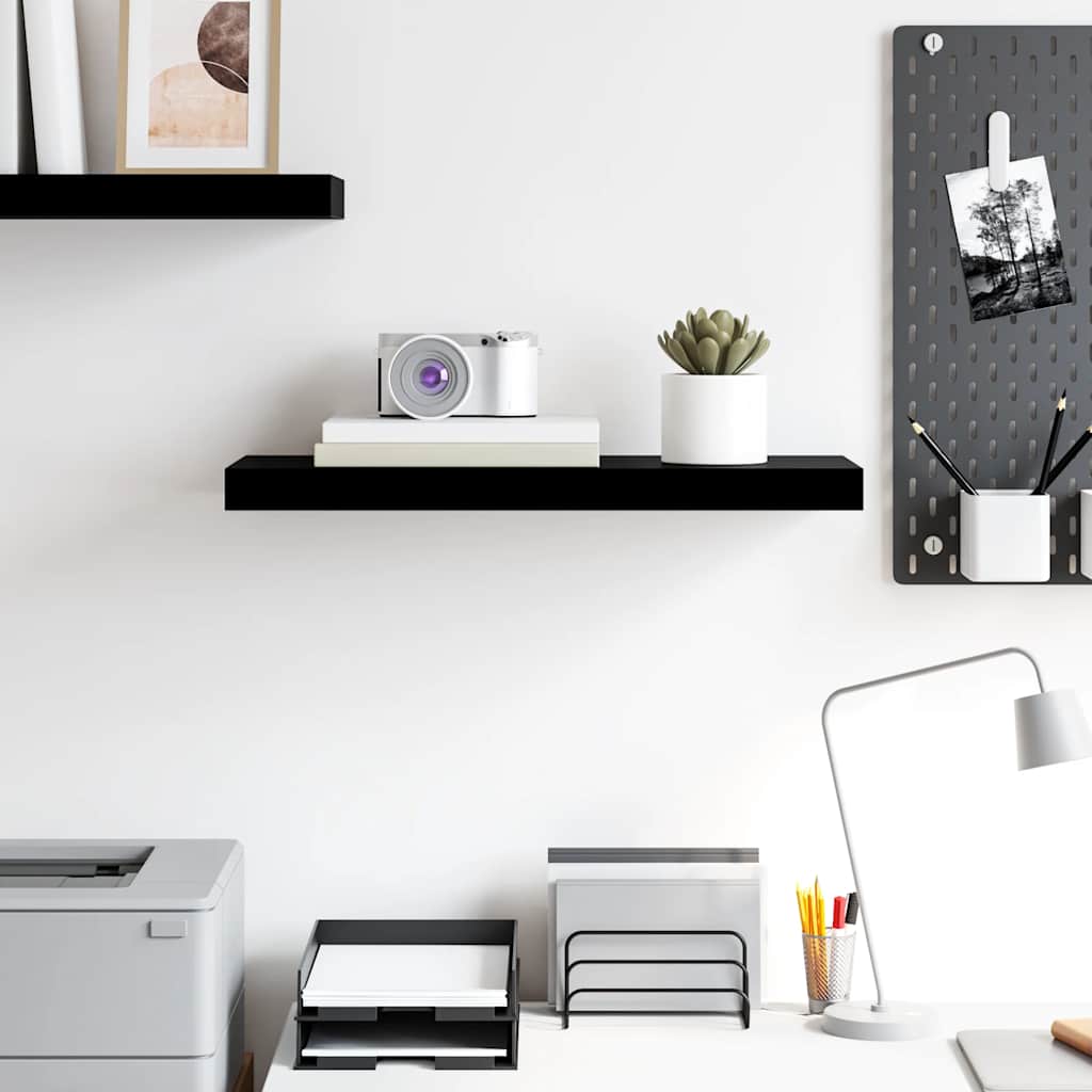 Floating Wall Shelf High Gloss Black 60x23.5x3.8 cm MDF