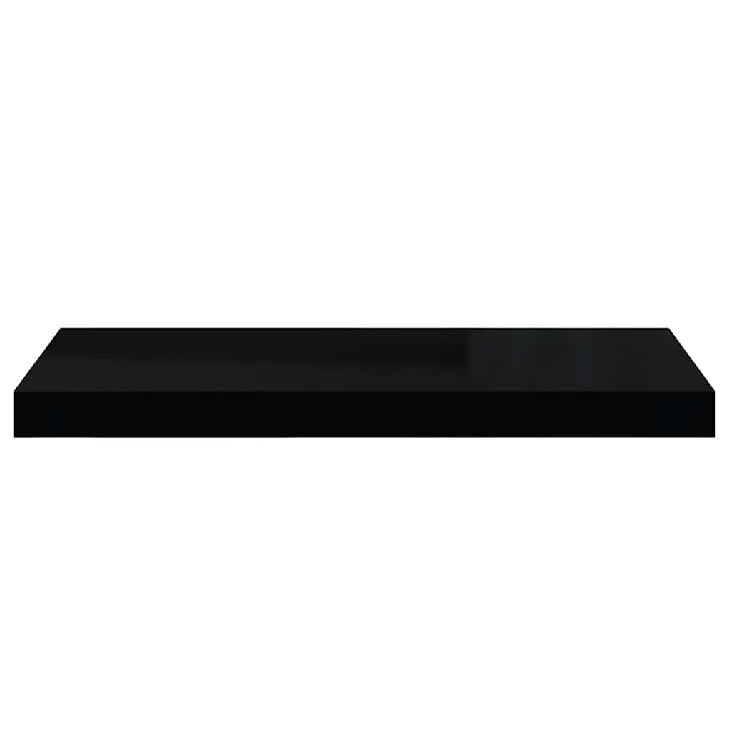 Floating Wall Shelves 2 pcs High Gloss Black 60x23.5x3.8 cm MDF