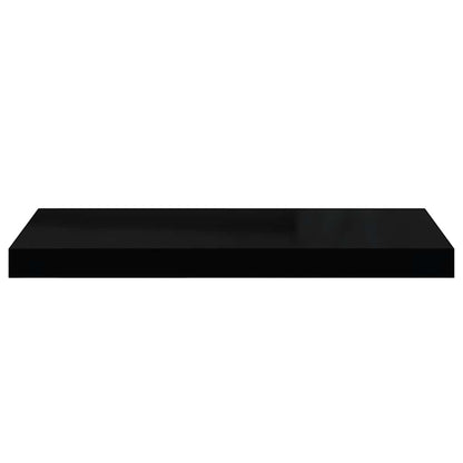 Floating Wall Shelves 2 pcs High Gloss Black 60x23.5x3.8 cm MDF