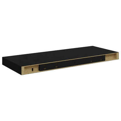 Floating Wall Shelves 2 pcs High Gloss Black 60x23.5x3.8 cm MDF