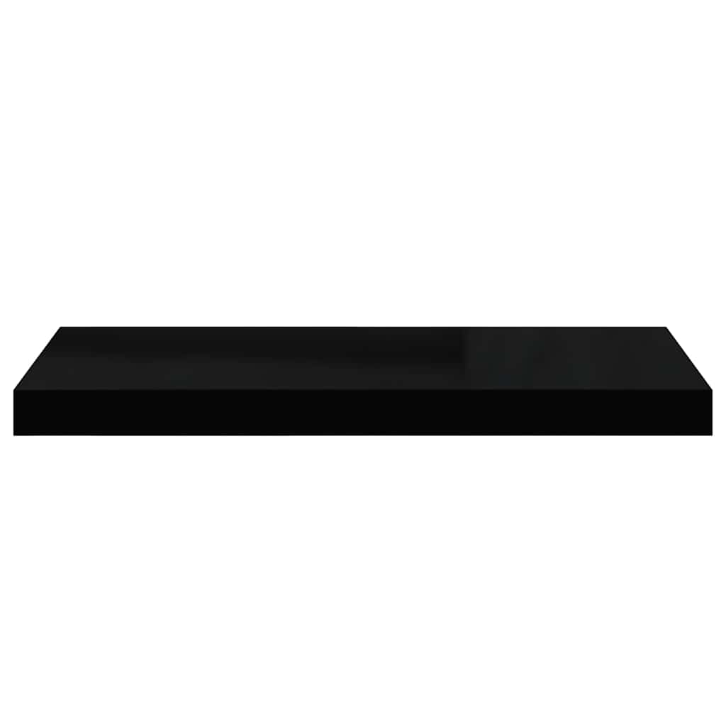 Floating Wall Shelves 4 pcs High Gloss Black 60x23.5x3.8 cm MDF