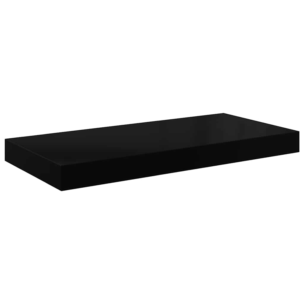 Floating Wall Shelves 4 pcs High Gloss Black 60x23.5x3.8 cm MDF