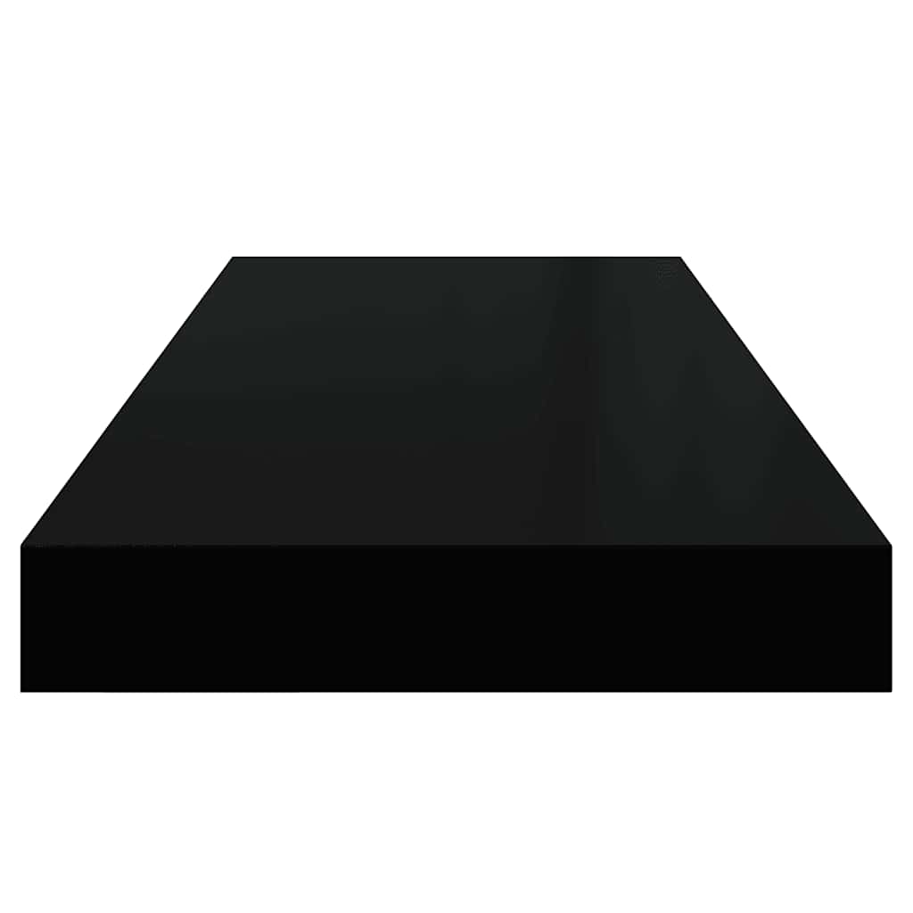 Floating Wall Shelves 4 pcs High Gloss Black 60x23.5x3.8 cm MDF