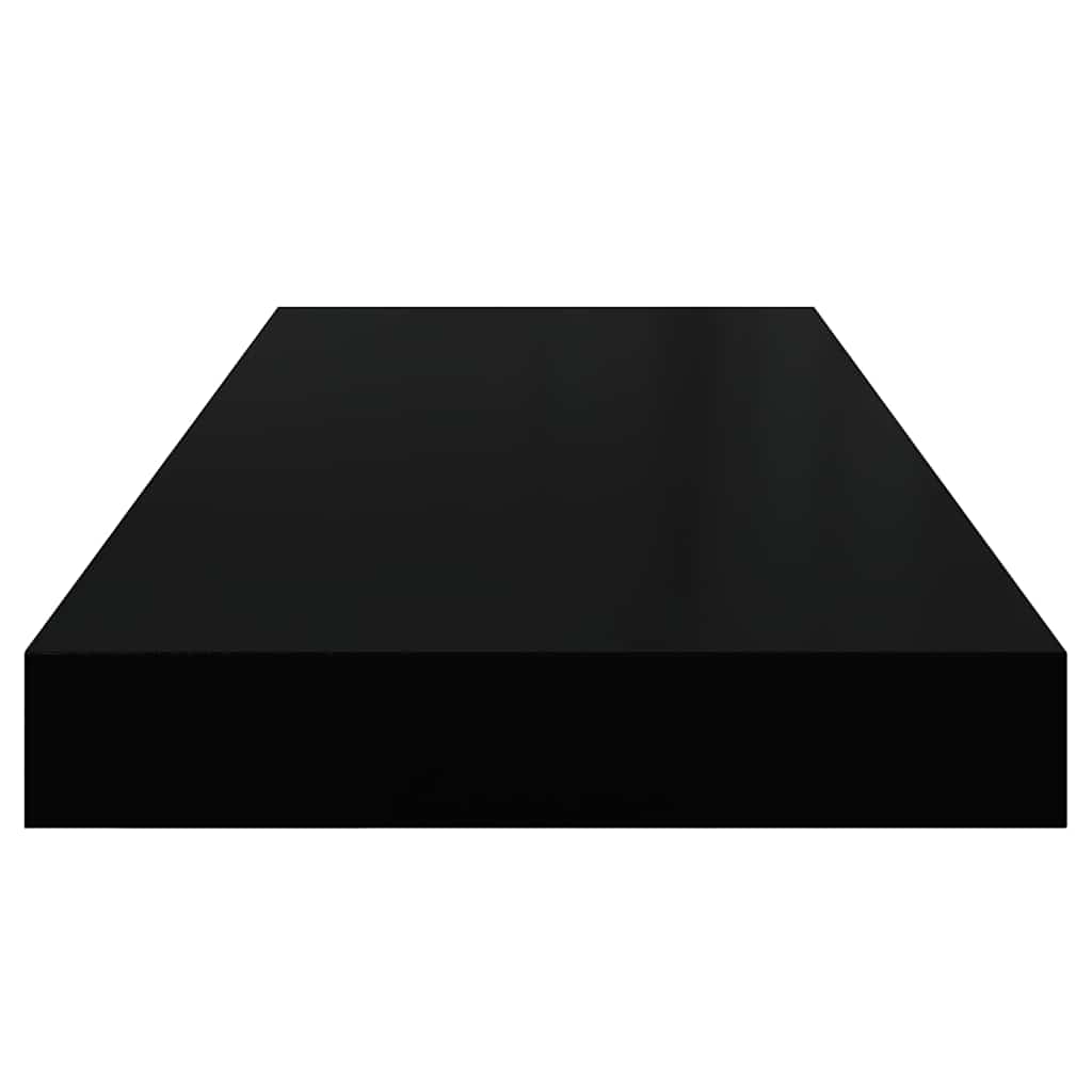 Floating Wall Shelves 4 pcs High Gloss Black 60x23.5x3.8 cm MDF