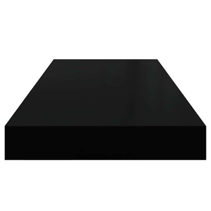 Floating Wall Shelves 4 pcs High Gloss Black 60x23.5x3.8 cm MDF