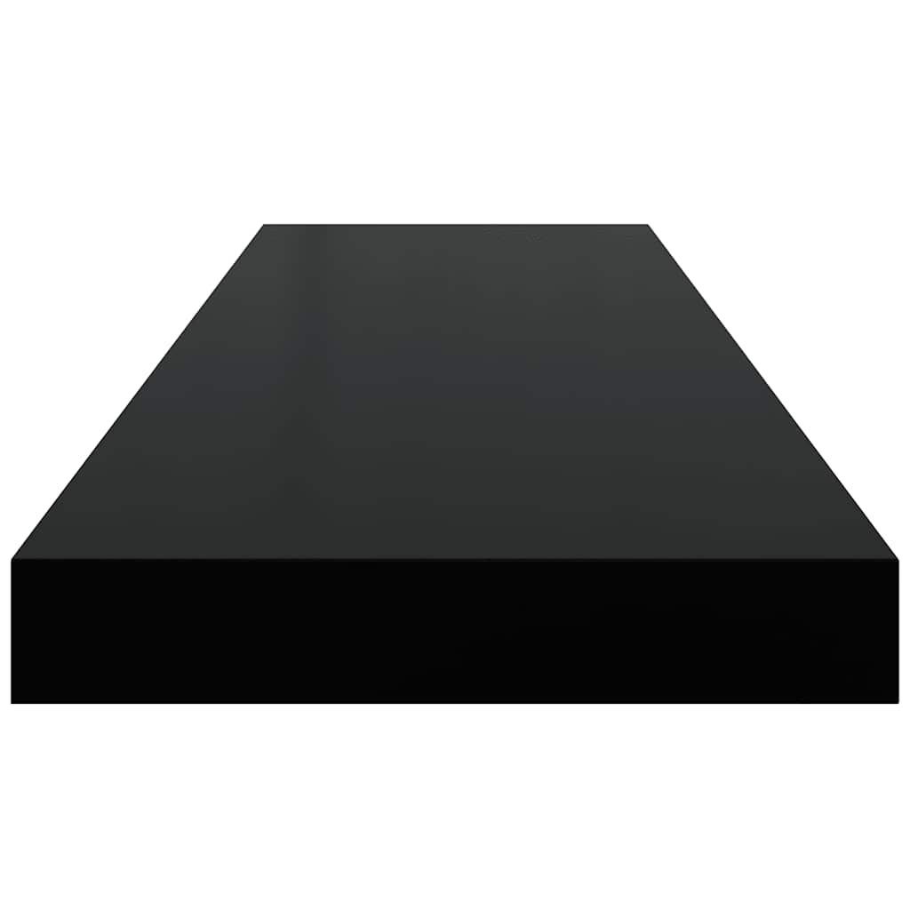 Floating Wall Shelf High Gloss Black 80x23.5x3.8 cm MDF