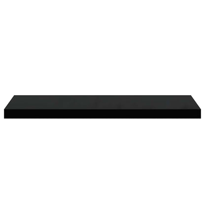 Floating Wall Shelves 2 pcs High Gloss Black 80x23.5x3.8 cm MDF