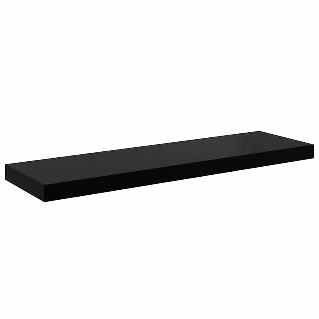 Floating Wall Shelves 2 pcs High Gloss Black 80x23.5x3.8 cm MDF