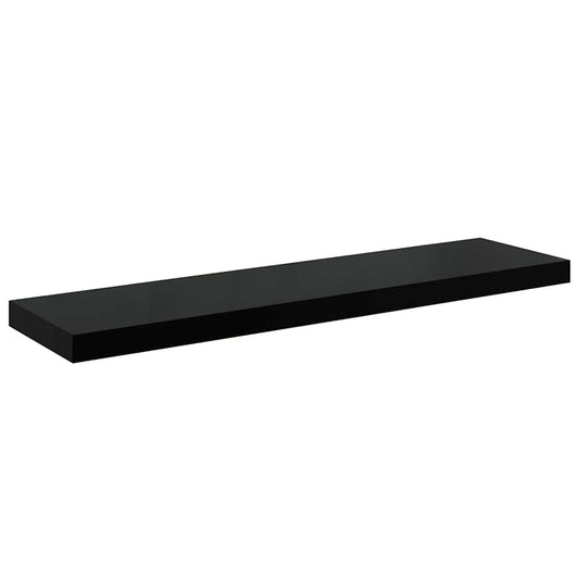 Floating Wall Shelf High Gloss Black 90x23.5x3.8 cm MDF