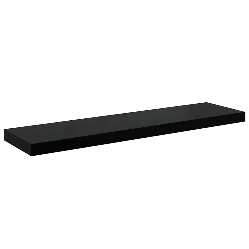 Floating Wall Shelf High Gloss Black 90x23.5x3.8 cm MDF