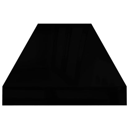 Floating Wall Shelf High Gloss Black 90x23.5x3.8 cm MDF