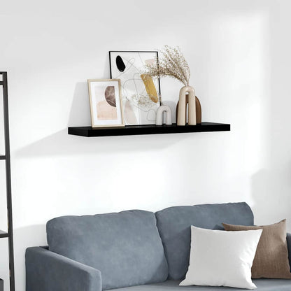 Floating Wall Shelf High Gloss Black 90x23.5x3.8 cm MDF
