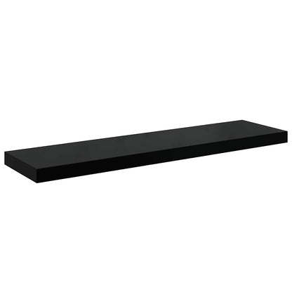 Floating Wall Shelves 2 pcs High Gloss Black 90x23.5x3.8 cm MDF