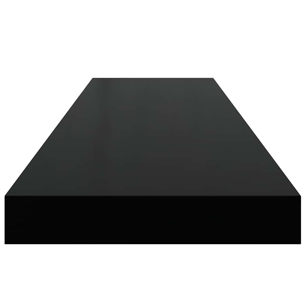 Floating Wall Shelves 2 pcs High Gloss Black 90x23.5x3.8 cm MDF