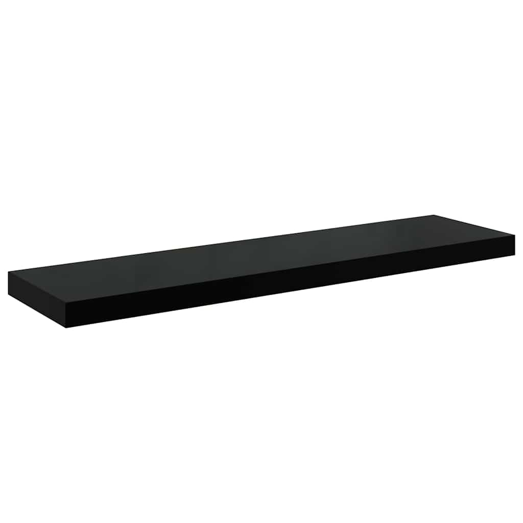 Floating Wall Shelves 4 pcs High Gloss Black 90x23.5x3.8 cm MDF