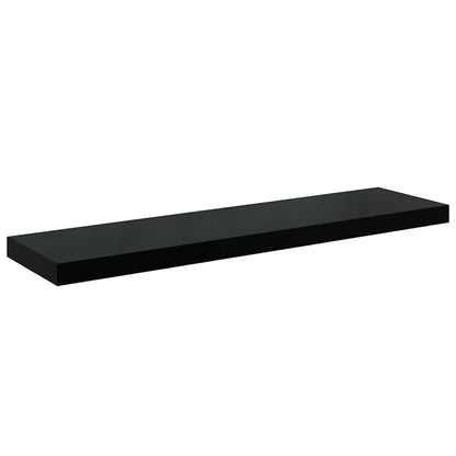 Floating Wall Shelves 4 pcs High Gloss Black 90x23.5x3.8 cm MDF