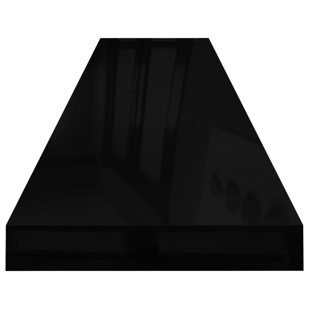 Floating Wall Shelf High Gloss Black 120x23.5x3.8 cm MDF