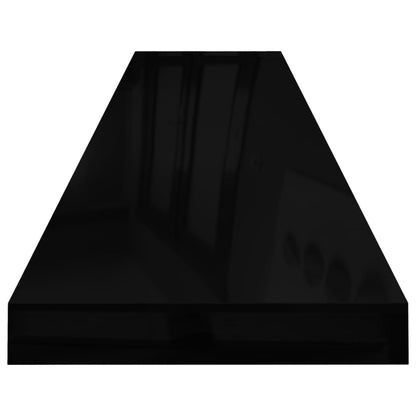 Floating Wall Shelf High Gloss Black 120x23.5x3.8 cm MDF