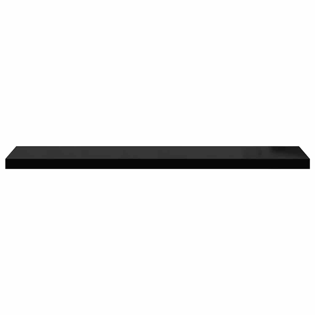 Floating Wall Shelf High Gloss Black 120x23.5x3.8 cm MDF