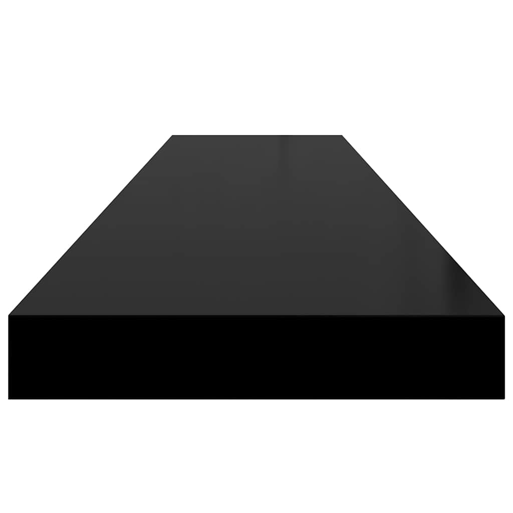Floating Wall Shelf High Gloss Black 120x23.5x3.8 cm MDF