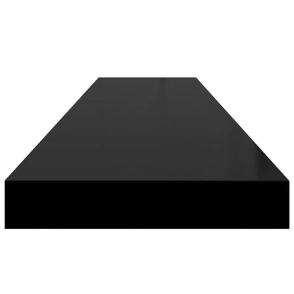 Floating Wall Shelf High Gloss Black 120x23.5x3.8 cm MDF