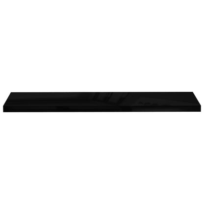 Floating Wall Shelves 4 pcs High Gloss Black 120x23.5x3.8 cm MDF