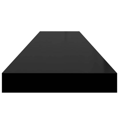 Floating Wall Shelves 4 pcs High Gloss Black 120x23.5x3.8 cm MDF
