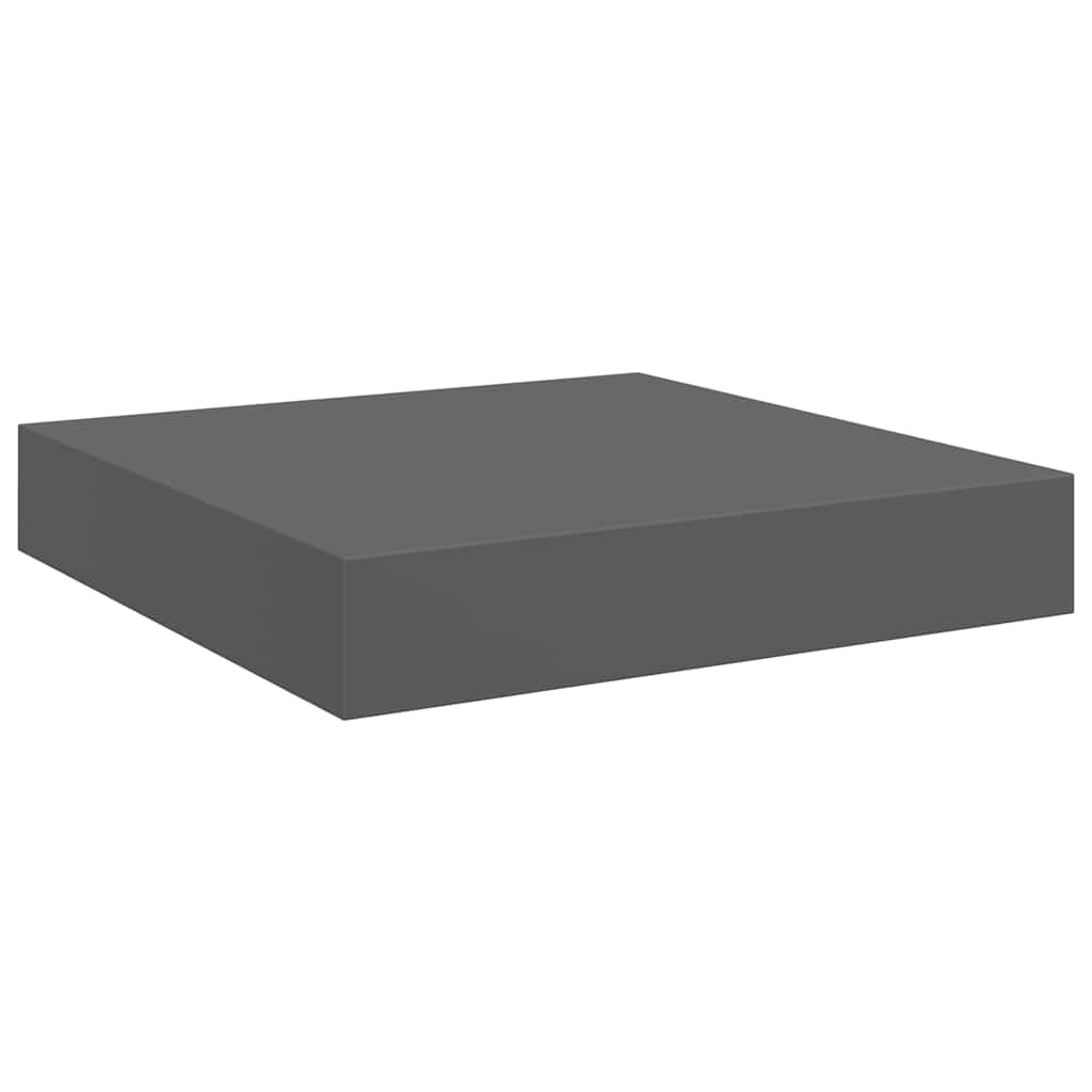 Floating Wall Shelf High Gloss Grey 23x23.5x3.8 cm MDF