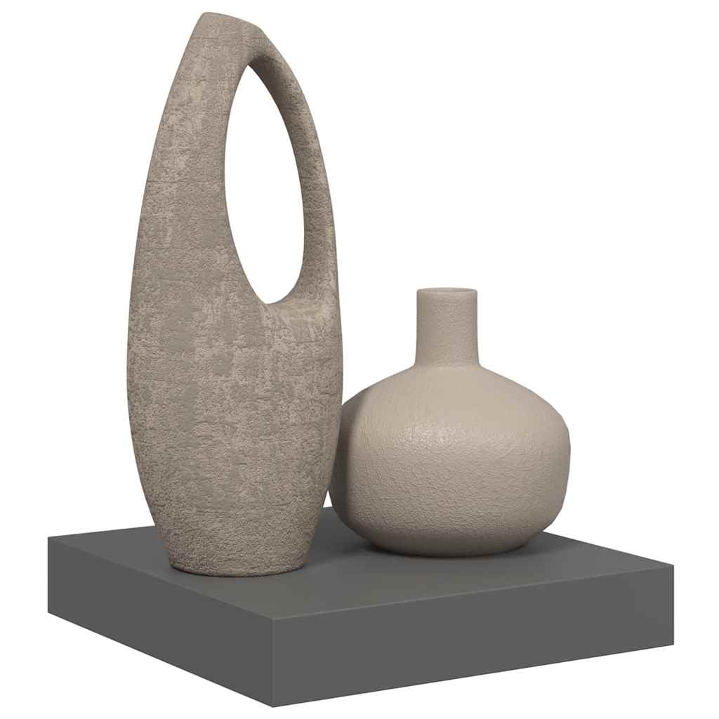 Floating Wall Shelf High Gloss Grey 23x23.5x3.8 cm MDF