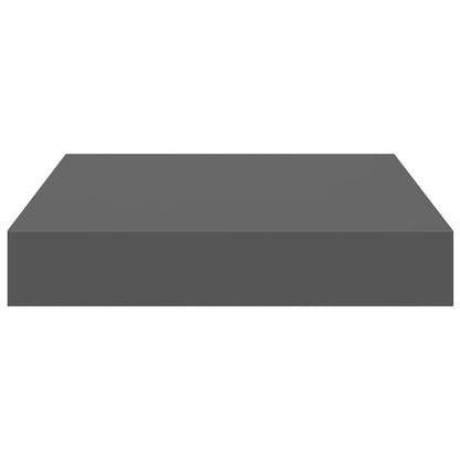 Floating Wall Shelf High Gloss Grey 23x23.5x3.8 cm MDF