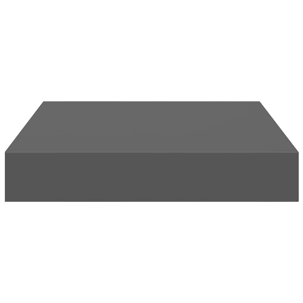 Floating Wall Shelf High Gloss Grey 23x23.5x3.8 cm MDF