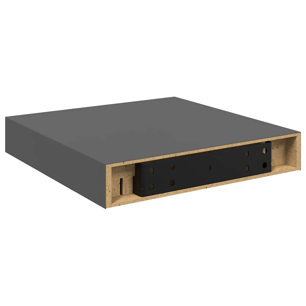 Floating Wall Shelf High Gloss Grey 23x23.5x3.8 cm MDF