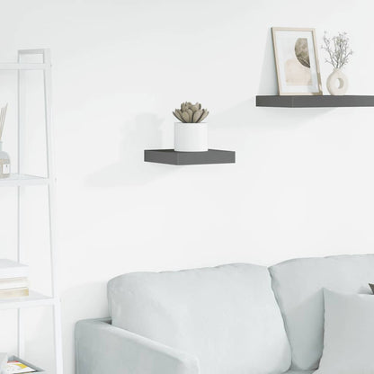 Floating Wall Shelf High Gloss Grey 23x23.5x3.8 cm MDF