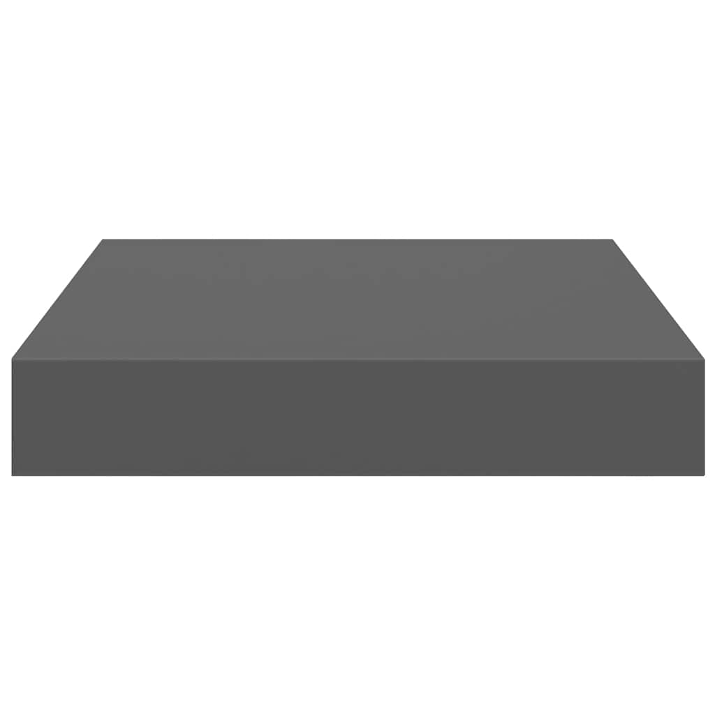 Floating Wall Shelves 2 pcs High Gloss Grey 23x23.5x3.8 cm MDF
