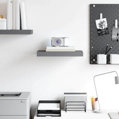 Floating Wall Shelf High Gloss Grey 40x23.5x3.8 cm MDF