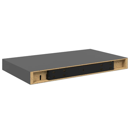 Floating Wall Shelf High Gloss Grey 40x23x3.8 cm MDF