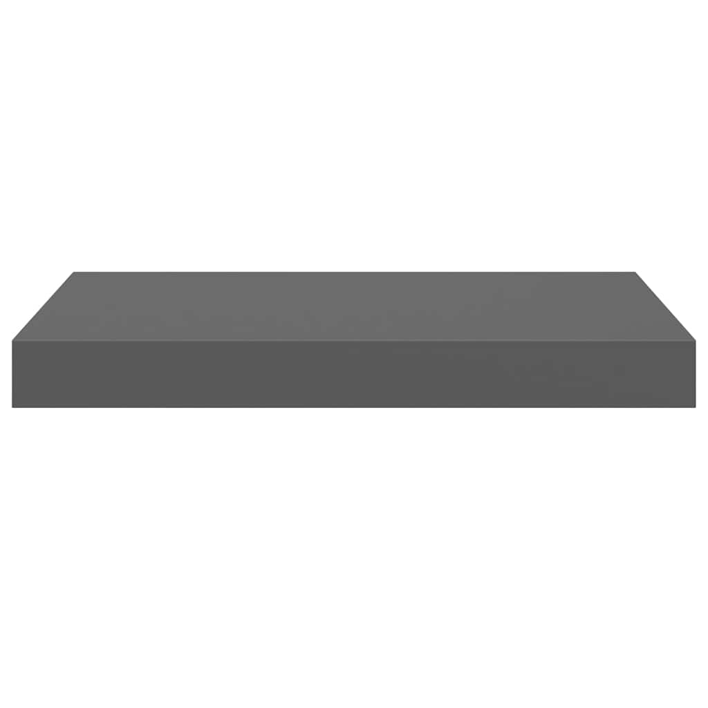 Floating Wall Shelves 2 pcs High Gloss Grey 40x23.5x3.8 cm MDF