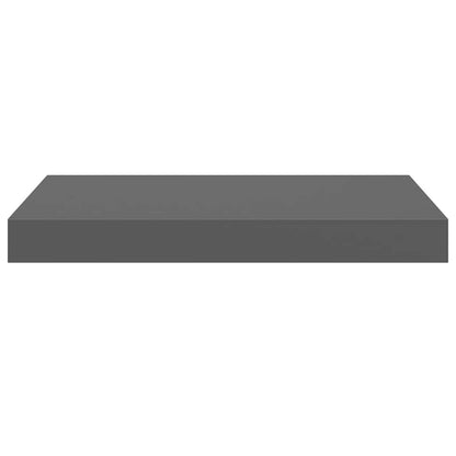 Floating Wall Shelves 2 pcs High Gloss Grey 40x23.5x3.8 cm MDF