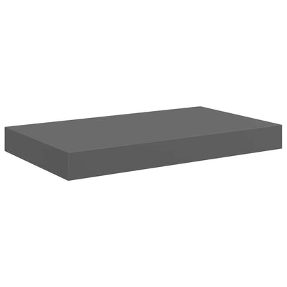 Floating Wall Shelves 4 pcs High Gloss Grey 40x23x3.8 cm MDF