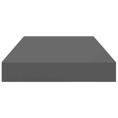 Floating Wall Shelves 4 pcs High Gloss Grey 40x23x3.8 cm MDF