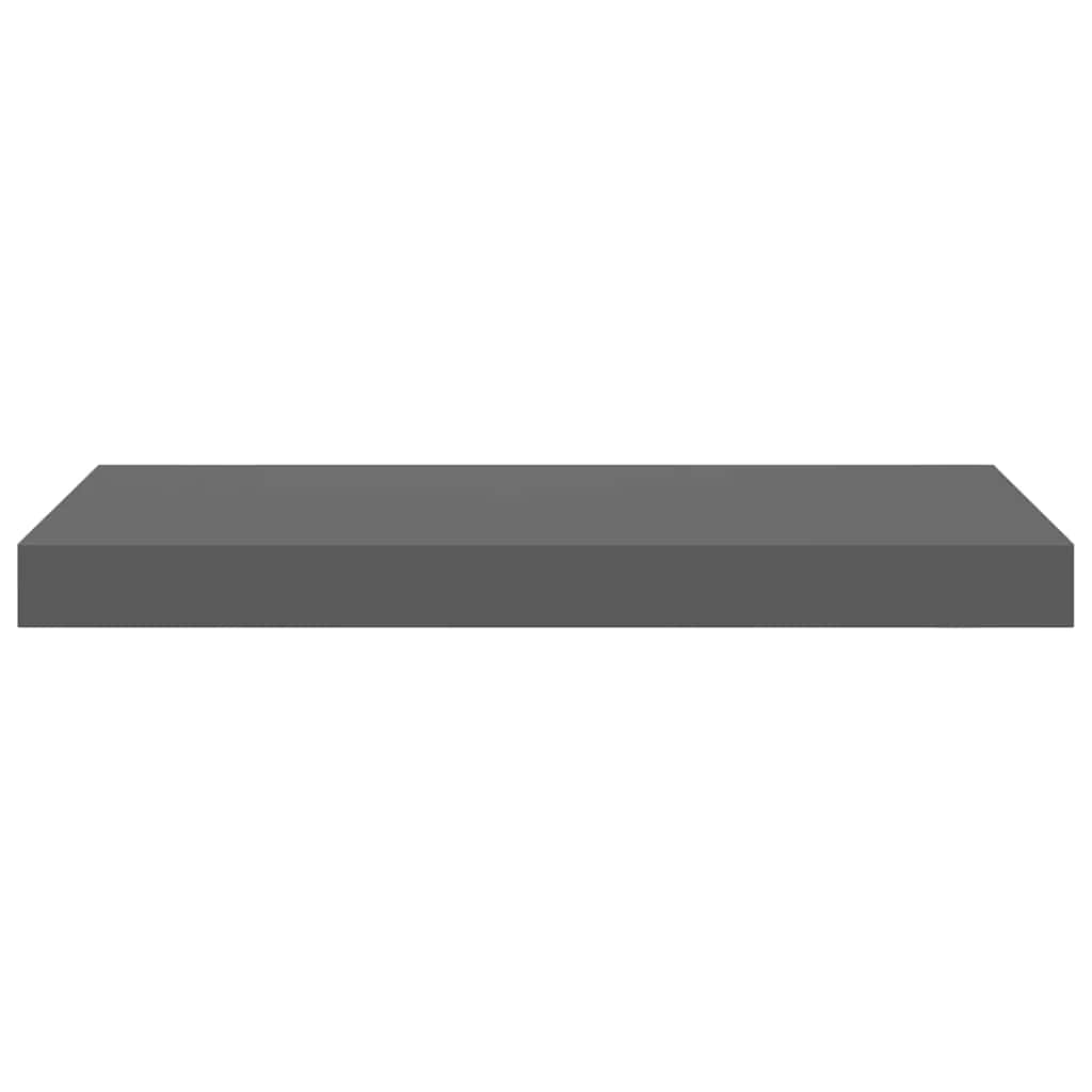 Floating Wall Shelf High Gloss Grey 50x23x3.8 cm MDF