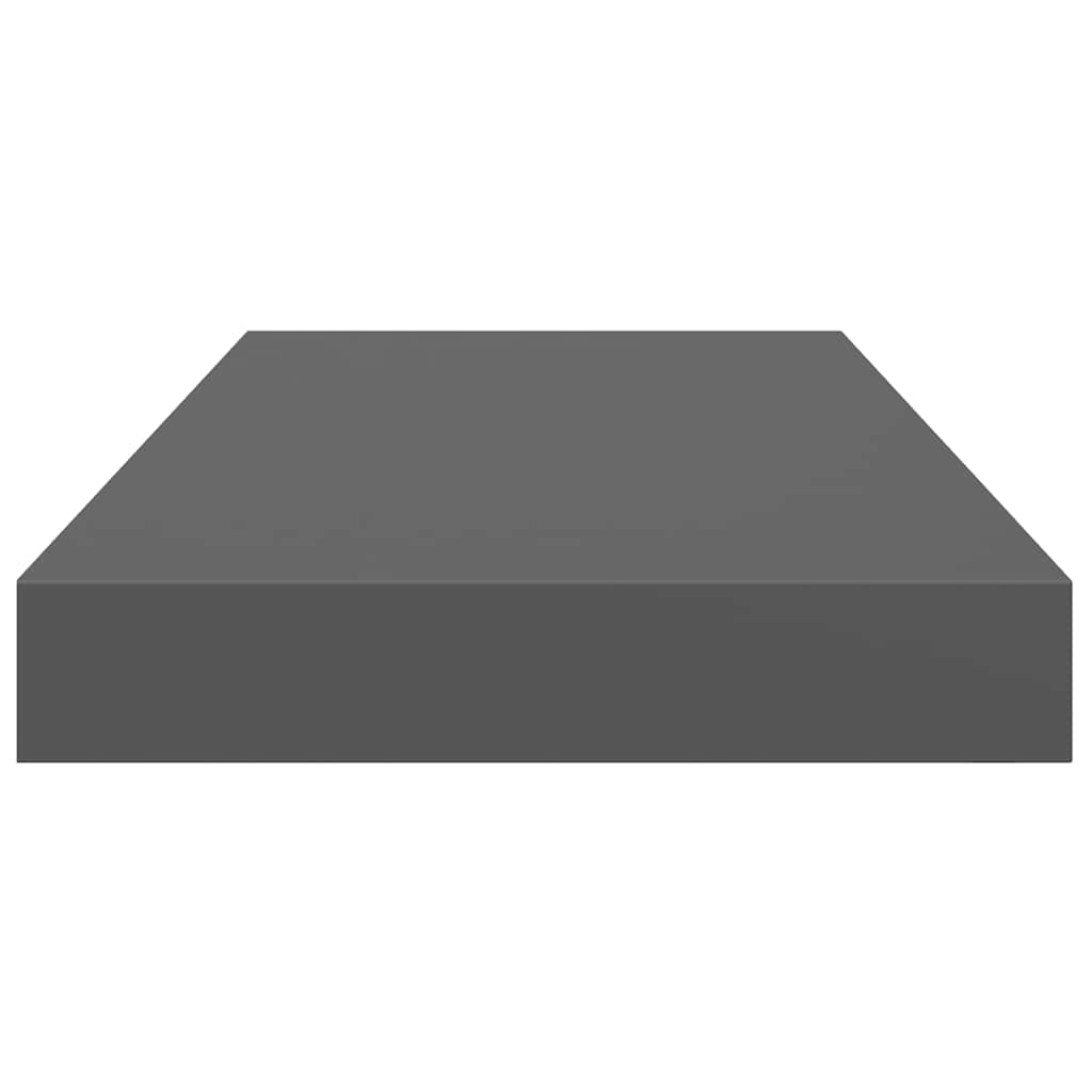 Floating Wall Shelf High Gloss Grey 50x23x3.8 cm MDF
