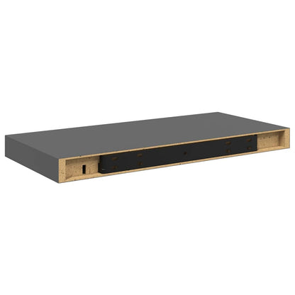 Floating Wall Shelves 4 pcs High Gloss Grey 50x23x3.8 cm MDF