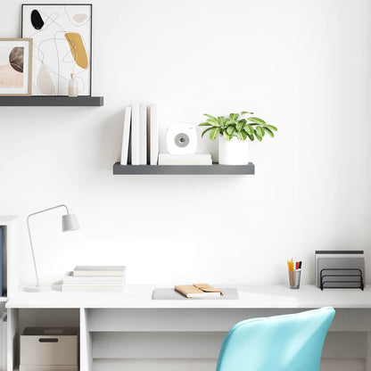 Floating Wall Shelf High Gloss Grey 60x23.5x3.8 cm MDF