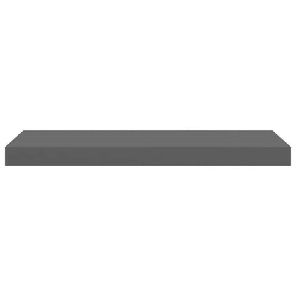 Floating Wall Shelf High Gloss Grey 60x23.5x3.8 cm MDF