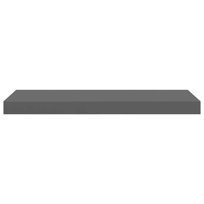Floating Wall Shelves 2 pcs High Gloss Grey 60x23.5x3.8 cm MDF